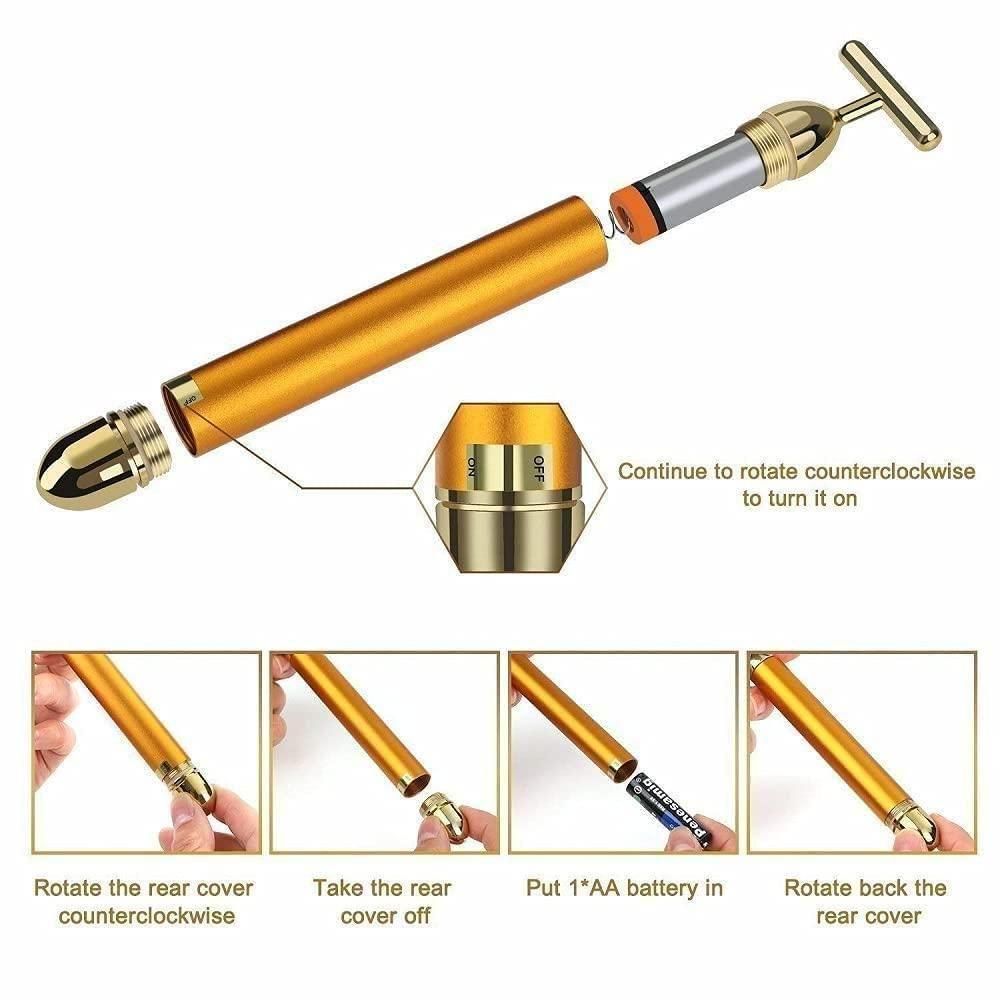 24K Face Massager | Gold Platted Electric For Face Skin Care